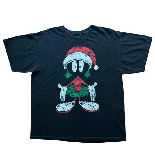 90s Looney Tunes Marvin the Martian Santa Hat Christmas Tee