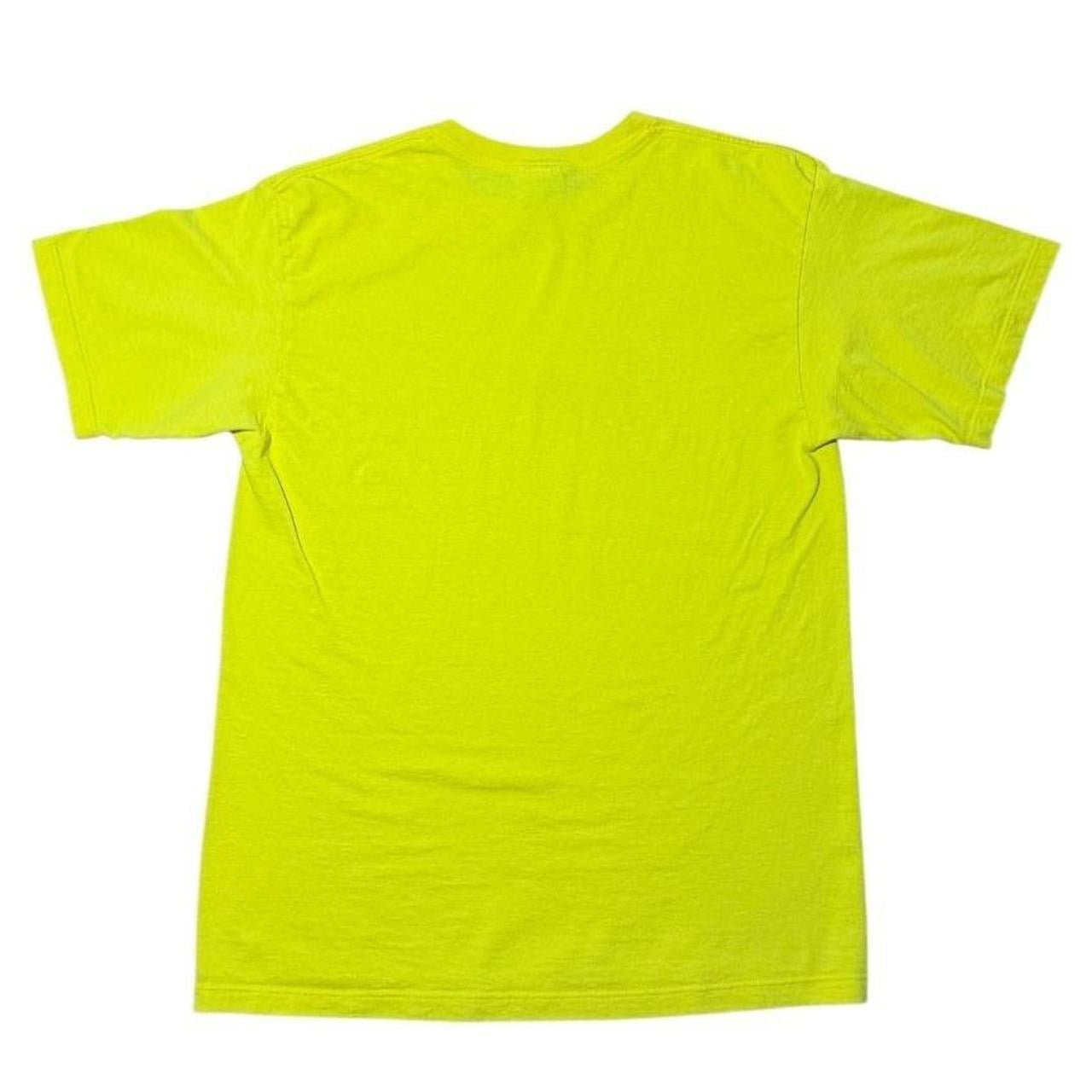 90s Nike 3D Swoosh Logo Neon Yellow Graphic Sports USA Made T-shirt