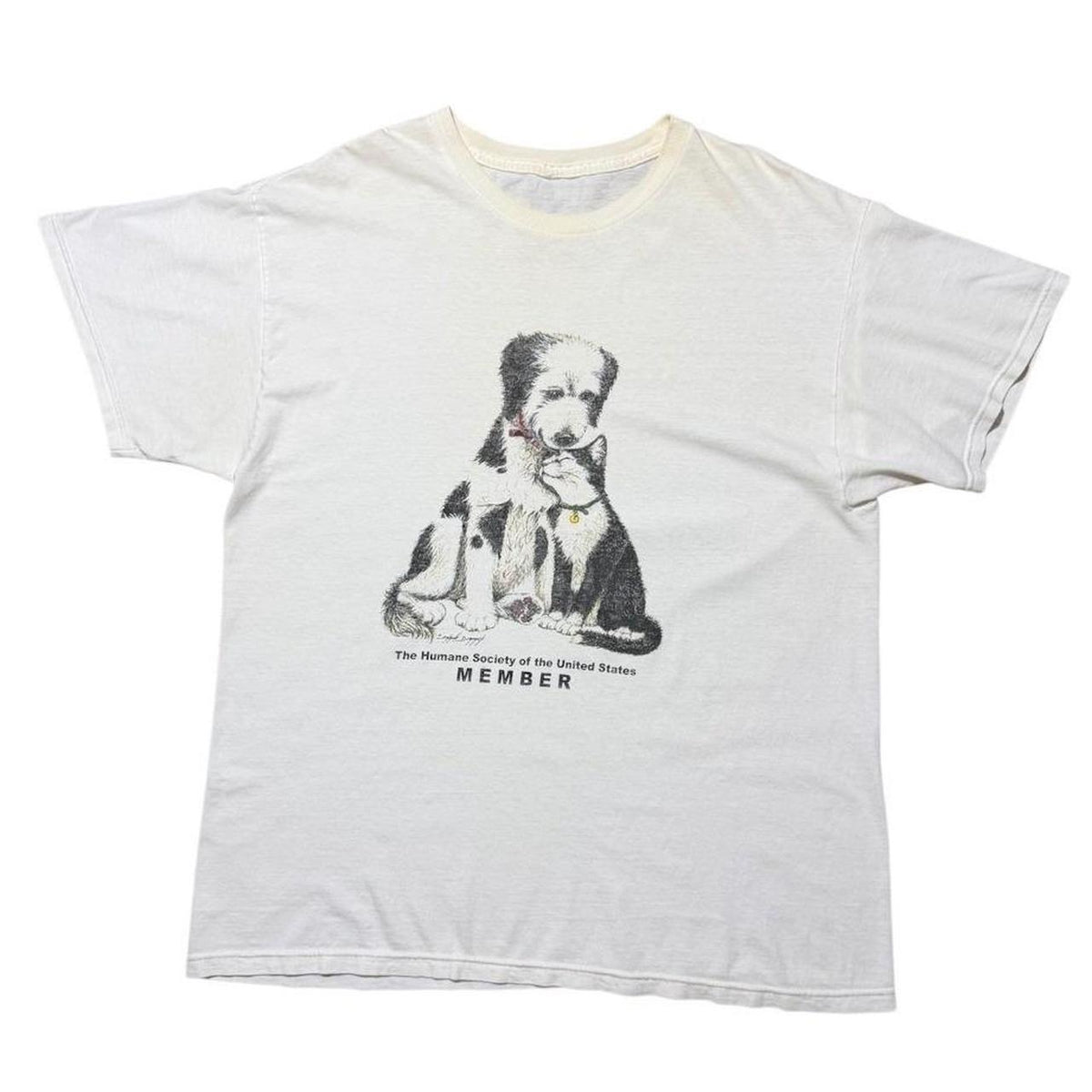 90s Humane Society Cat Dog Cute Animal Puppy Kitty Art Graphic T-shirt