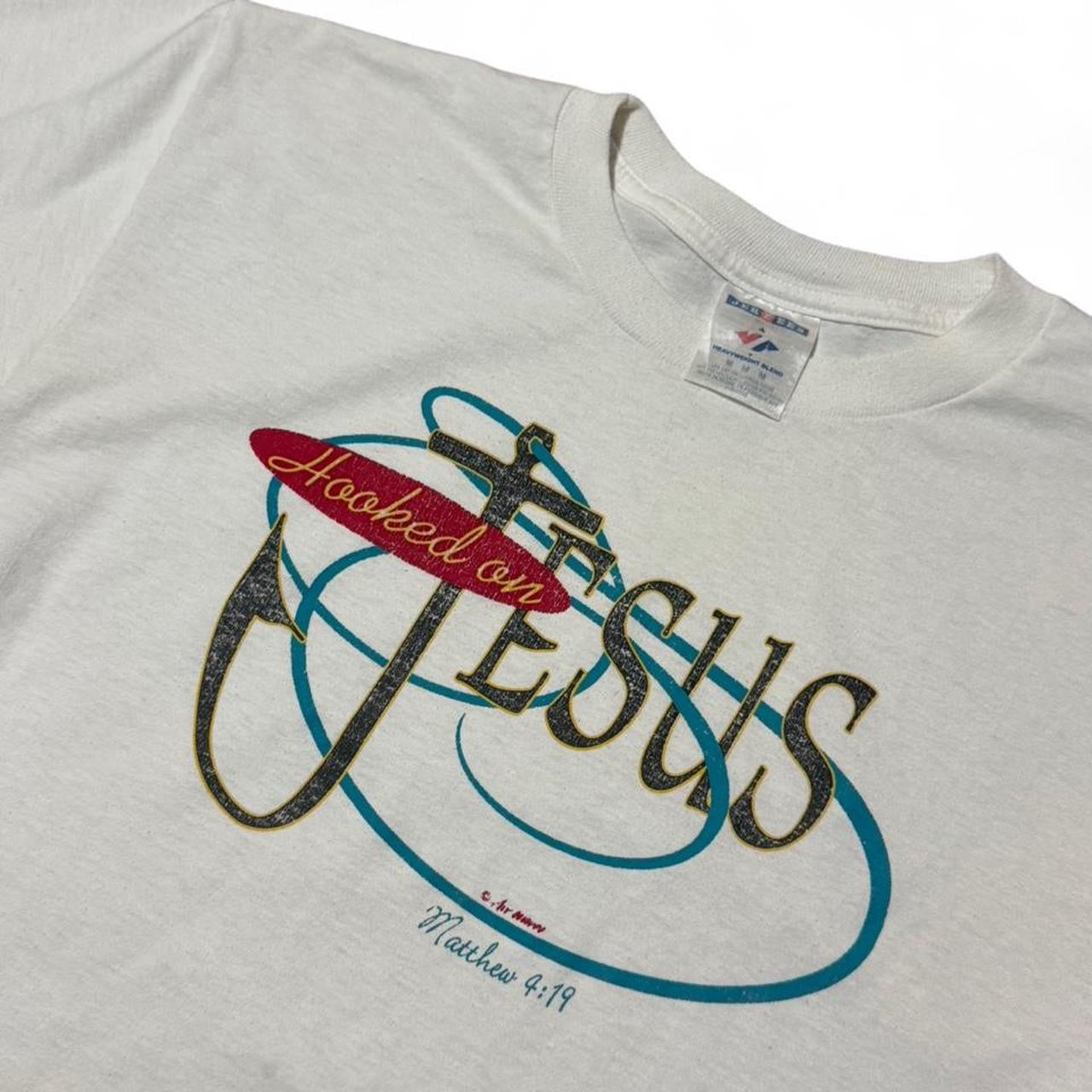 90s Hooked On Jesus Religious Christian Church Bible God T-Shirt
