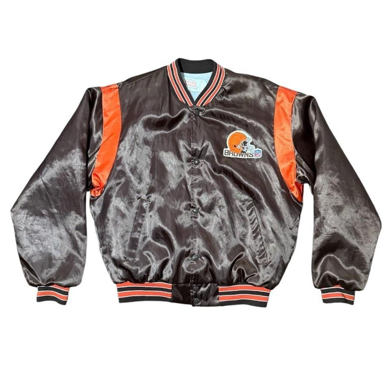 80s Cleveland Browns NFL USA Football Satin Sports Varsity Bomber Jacket