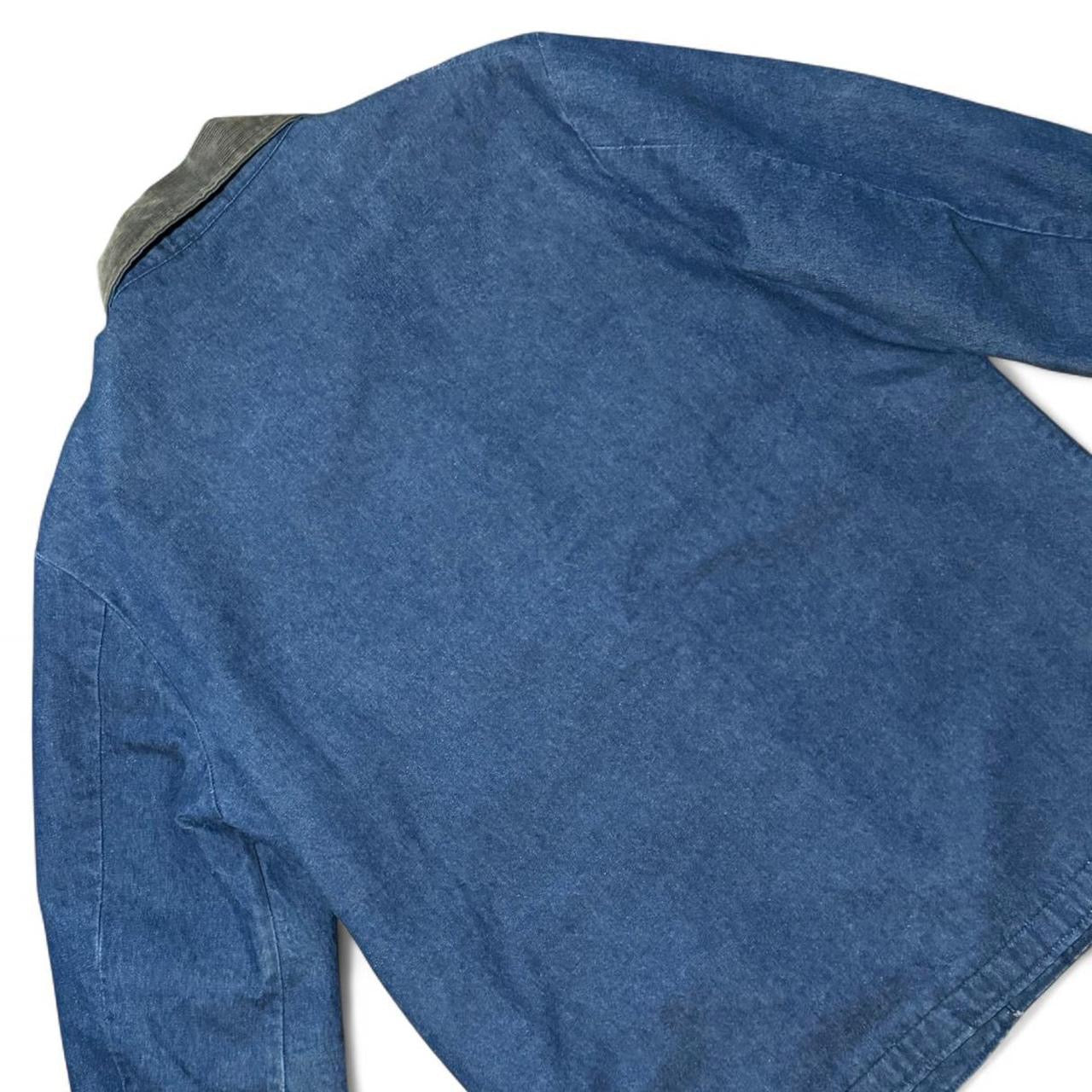 80s Big Ben Blue Denim Chore Coat Blanket Fleece Lined Jacket