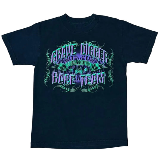 Y2K Black Grave Digger Monster Jam Car Show Graphic T-shirt
