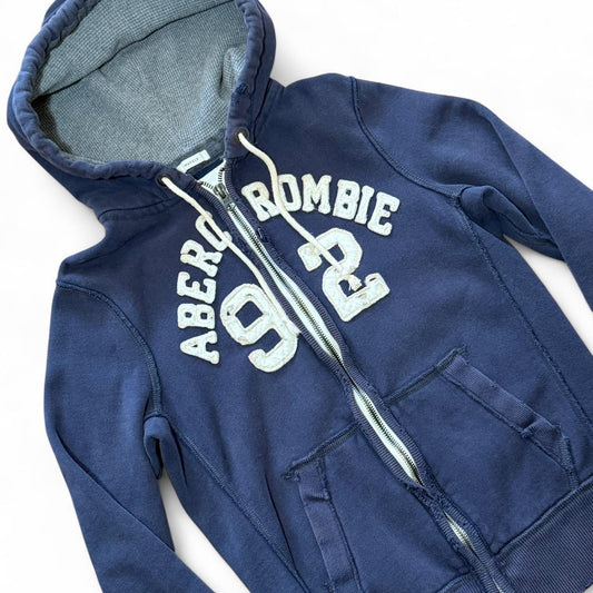 Vintage Y2K Abercrombie & Fitch Spellout Embroidered Zip Hoodie