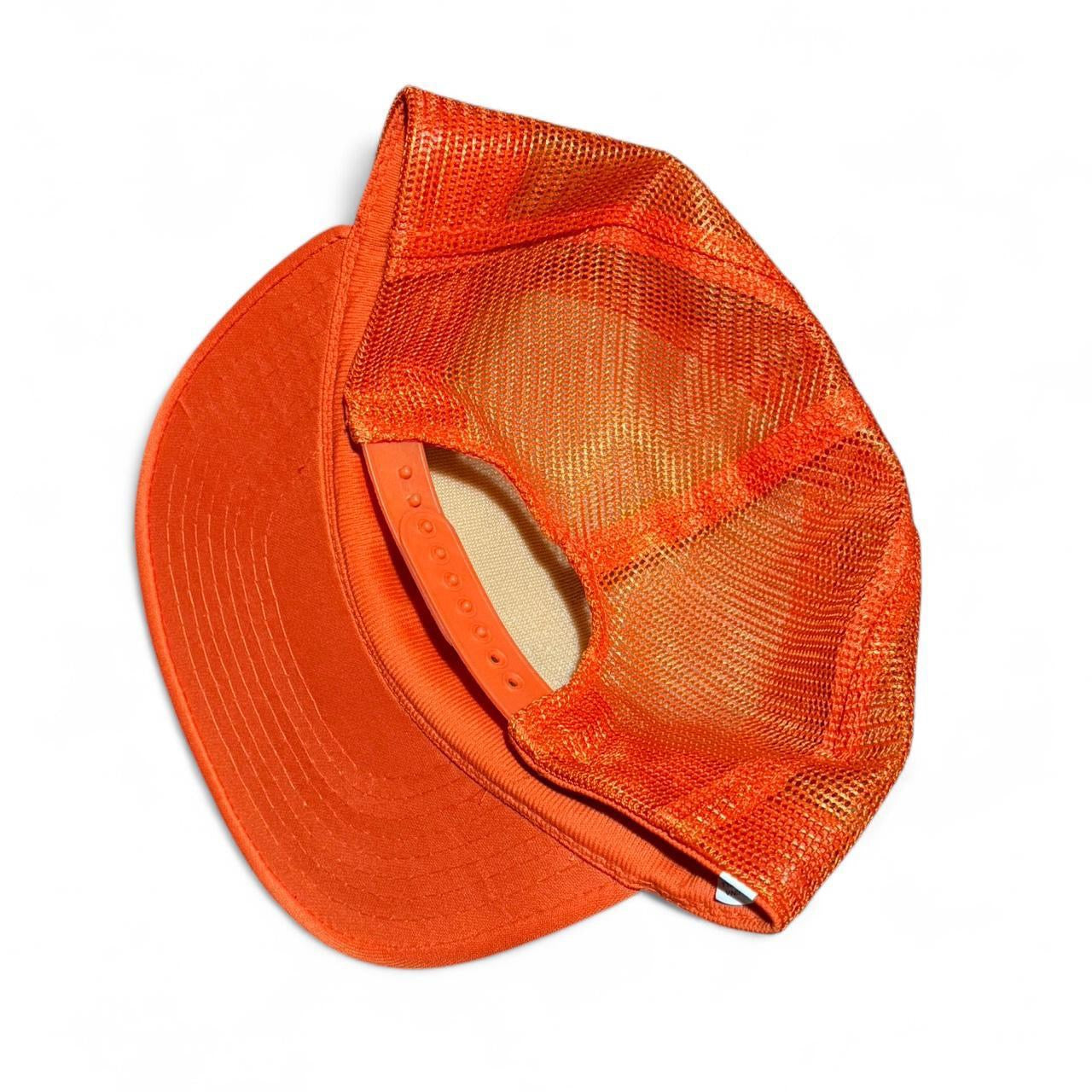 Deadstock 90s Chicago Embroidered Orange Trucker Mesh Snapback Hat