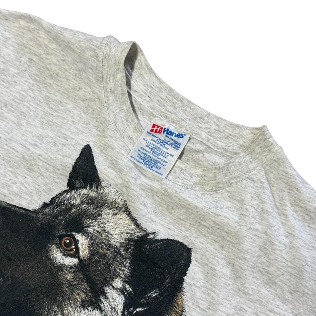 90s Keeshond Elkhound Dog Puppy Animal Cute Pet Art Graphic Grey T-shirt