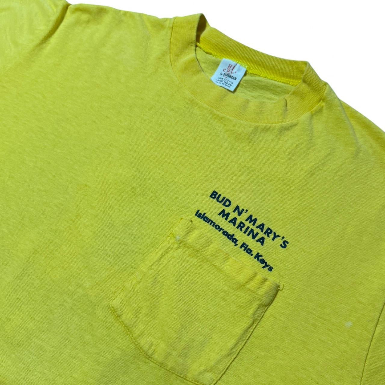 70s Yellow Bud N Mary’s Marina Key West Florida Swordfish Pocket Tee
