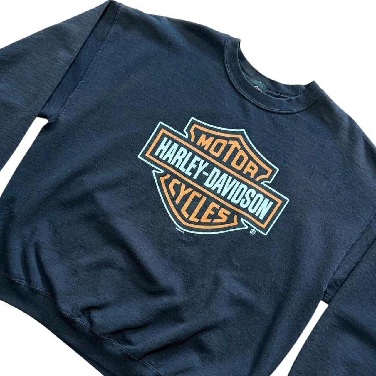 Harley Davidson Heaven Australia Faded Motorcycle Biker Logo Crewneck Sweater