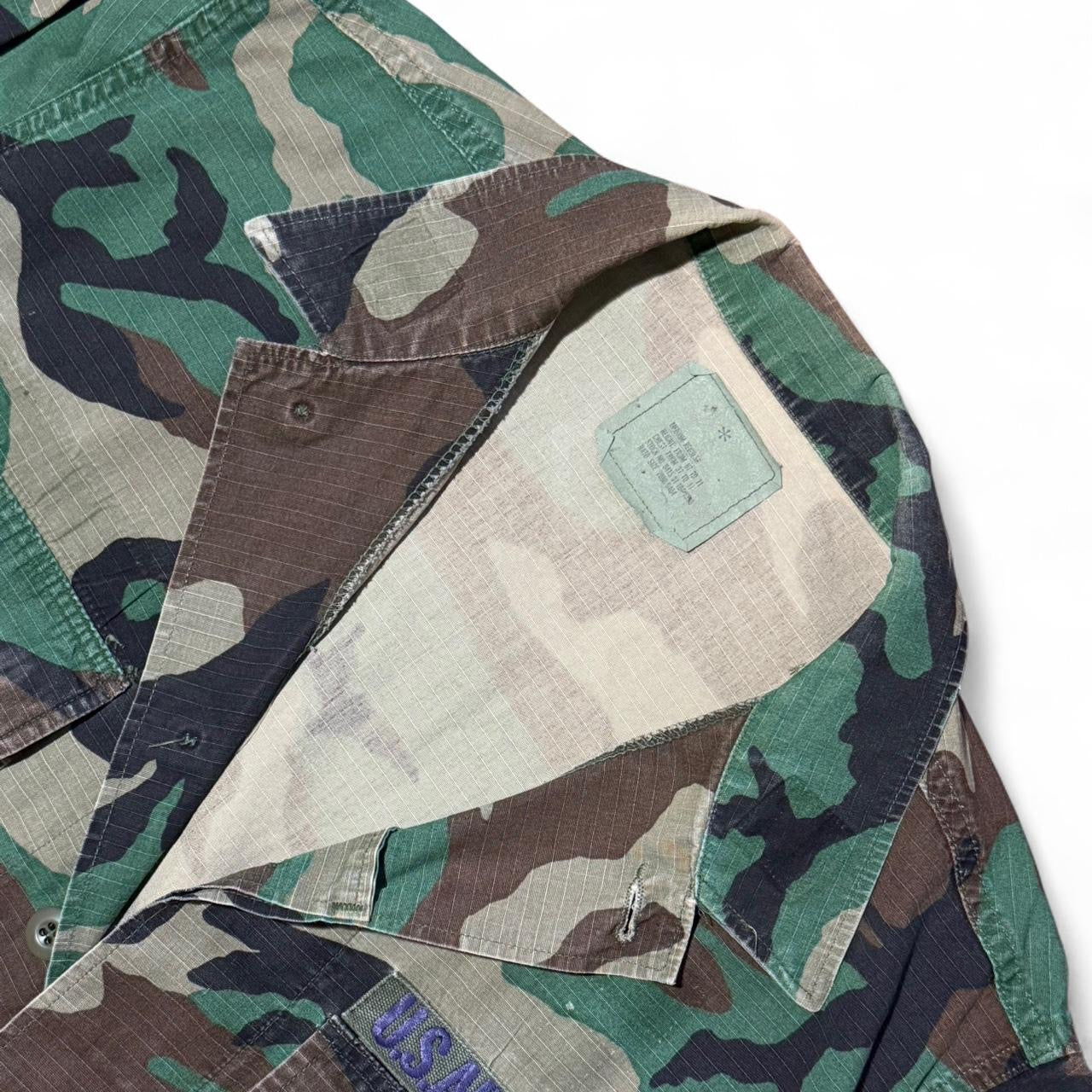 90s US Air Force Military Camouflage Button-Up Army Coat