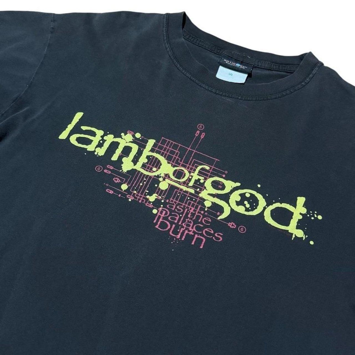 Y2K Lamb of God As Palaces Burn Metal Grunge Band Merch Concert T-shirt