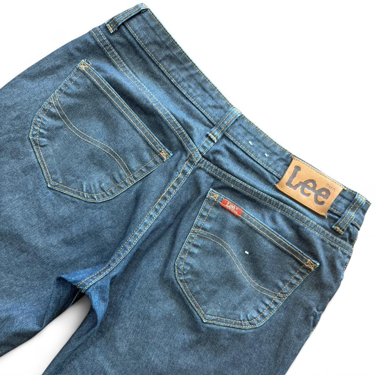 Vintage Lee Dark Blue Wash Waxed Canvas Denim Red Tag Prestige Jeans