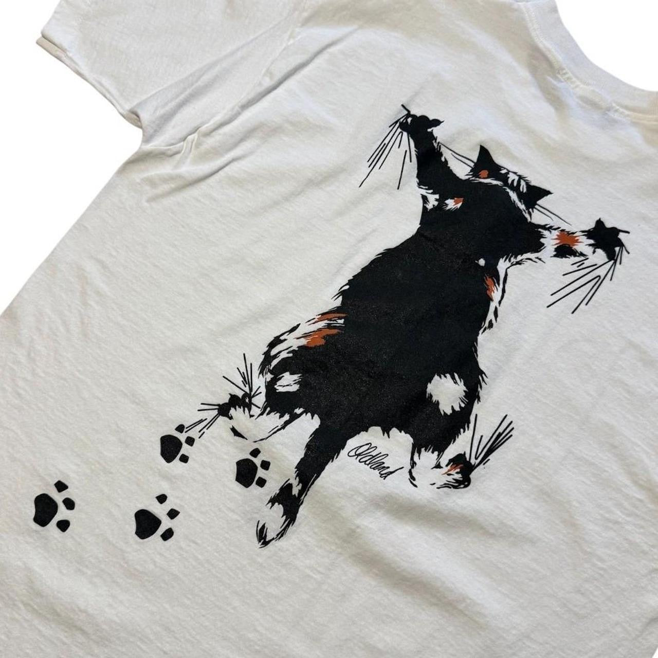 90s Calico Cat Oldland Art Cute Kitty Kitten Doublesided Graphic T-shirt