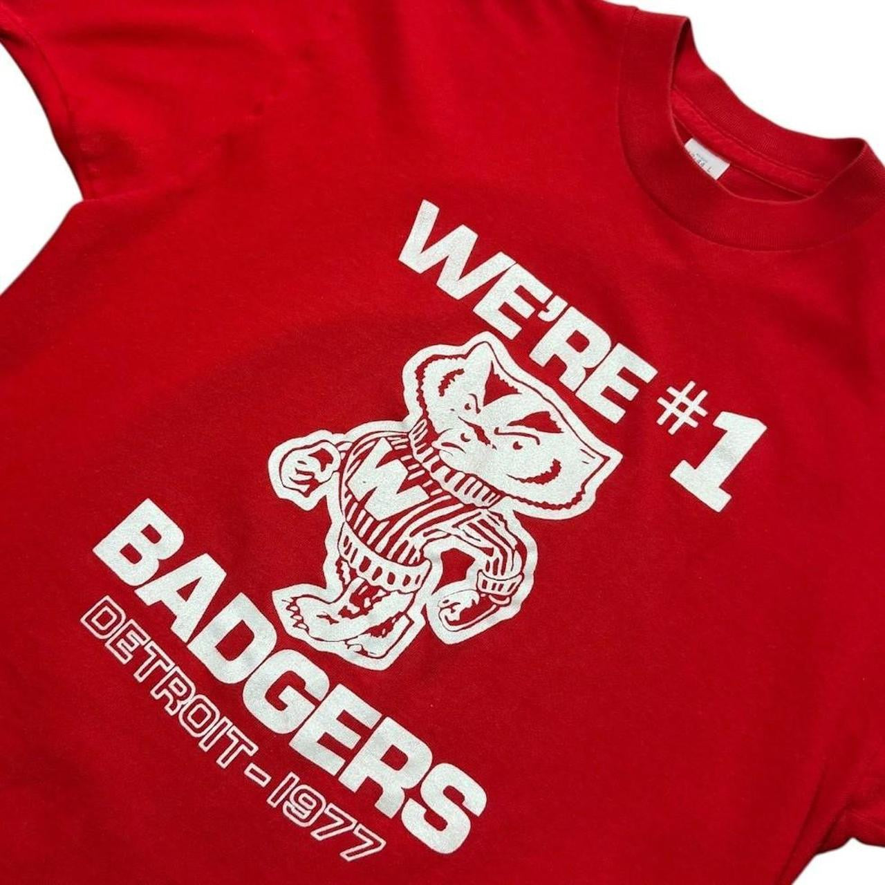 70s Wisconsin Badgers Bucky USA NCAA Football TKO Single Stitch T-shirt