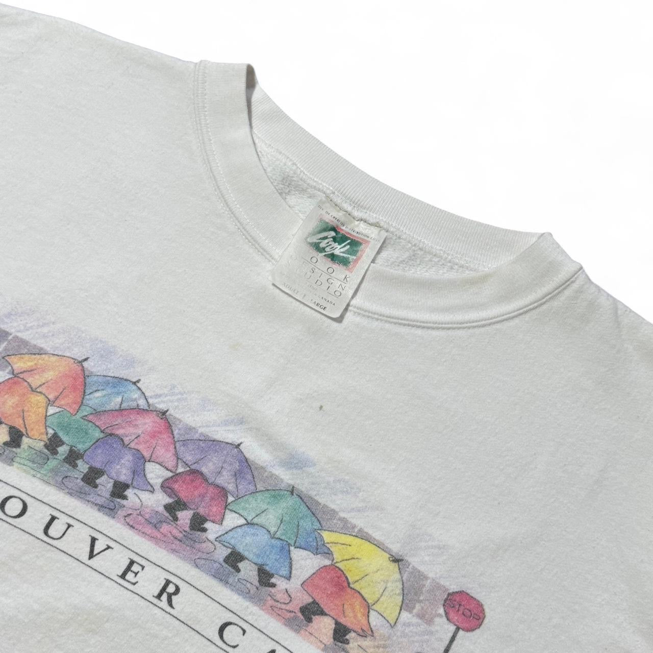 90s Rainy Umbrella Vancouver Canada Souvenir Crewneck