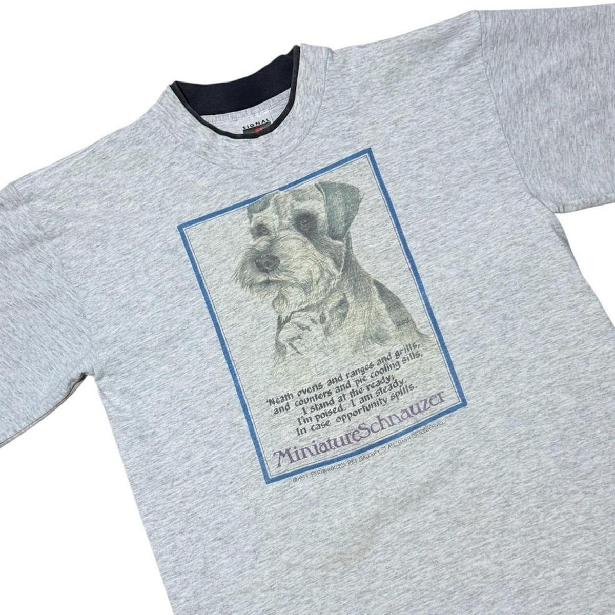 90s Miniature Schnauzer Puppy Dog Animal Pet Art Cute Graphic T-shirt