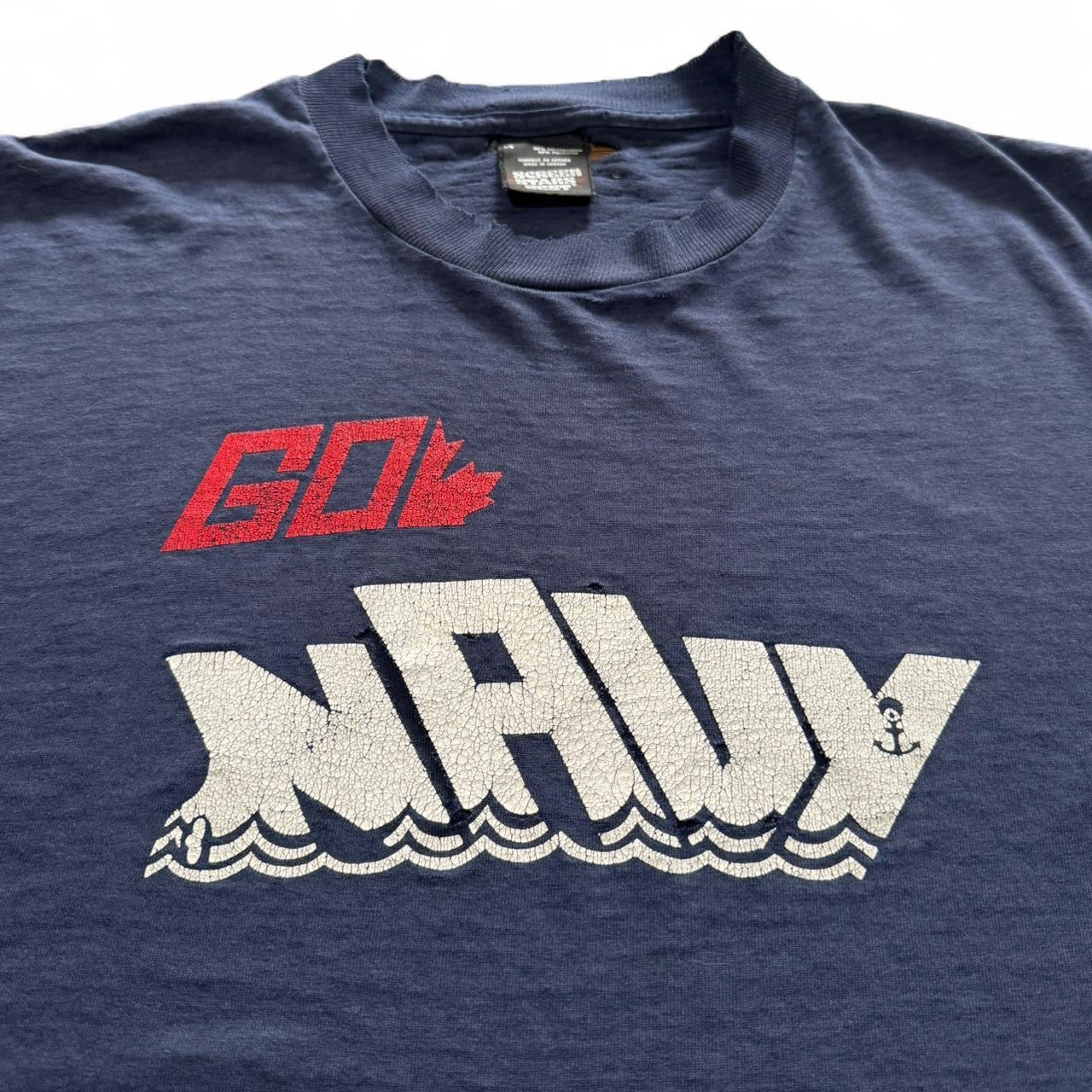1980s Distressed Royal Canadian “Go Navy” Tattered Tee