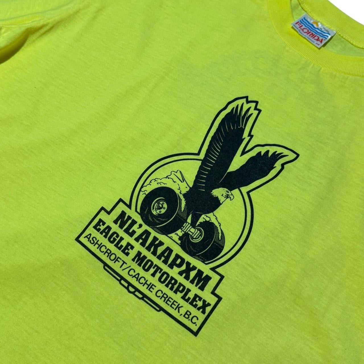 Vintage 1991 Firestone Lime Yellow Eagle Motorsports Racing T-shirt