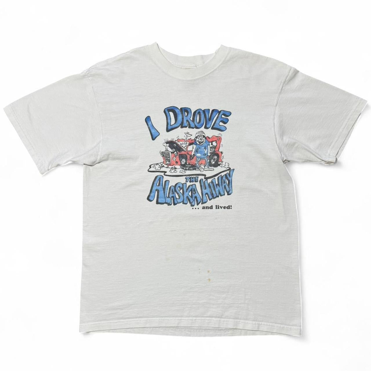 Vintage 90s I Drove The Alaska Highway & Lived! Novelty Souvenir T-shirt