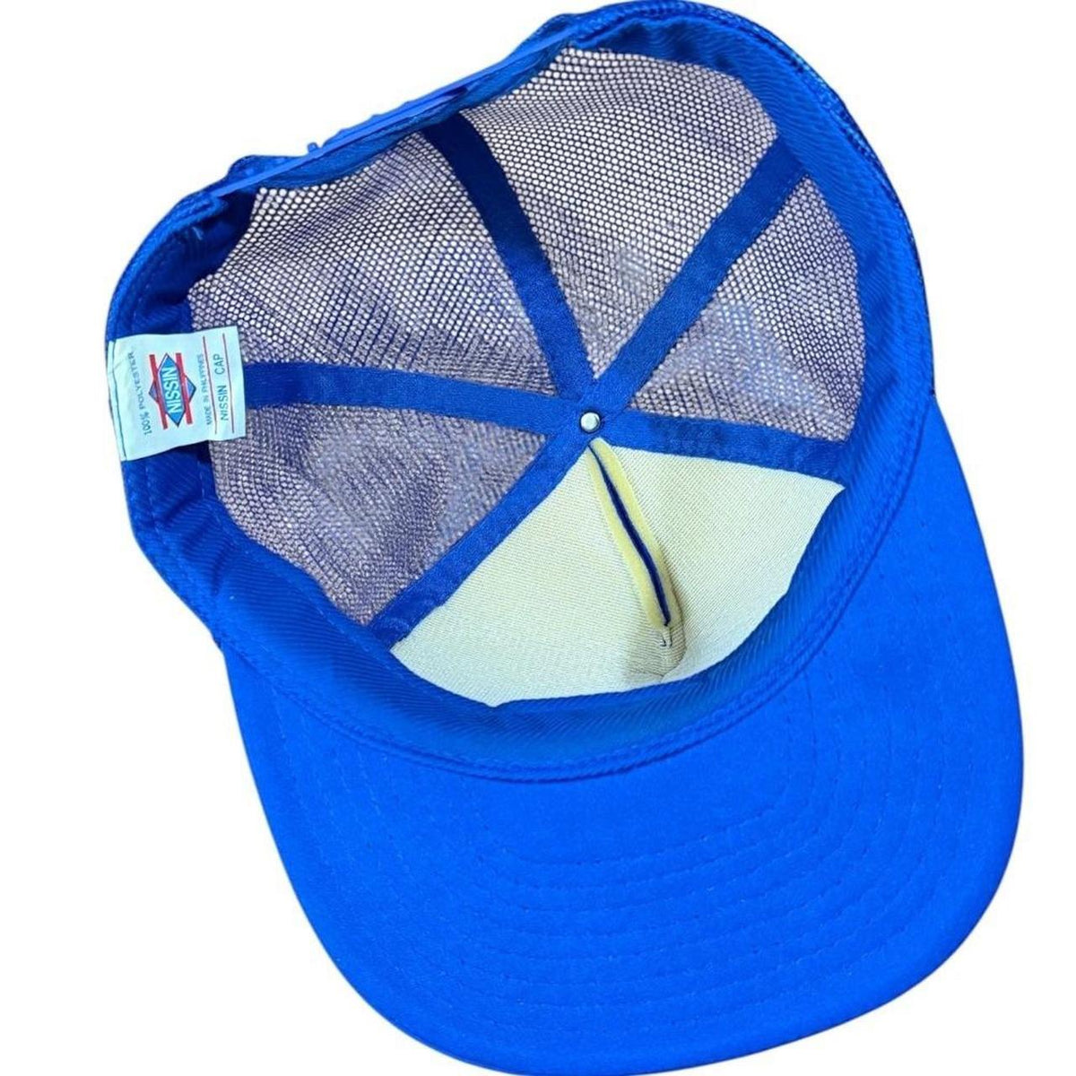 80s 90s Kraco Automotive Blue Logo Mesh Snapback Cap Nissin Trucker Hat