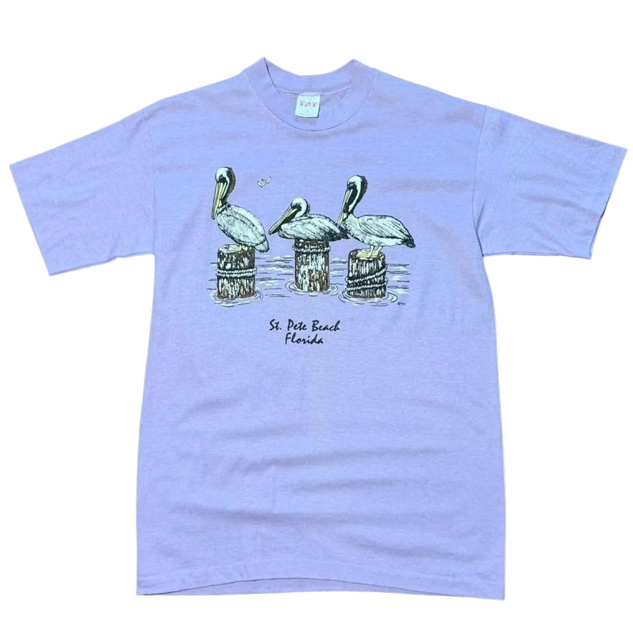 80s St Pete Beach Florida Pelican Bird Beach Ocean Souvenir USA T-Shirt