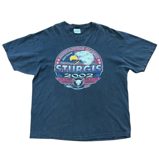Sturgis 2002 Motorcycle Classic Eagle Biker Motorcycle Graphic T-shirt