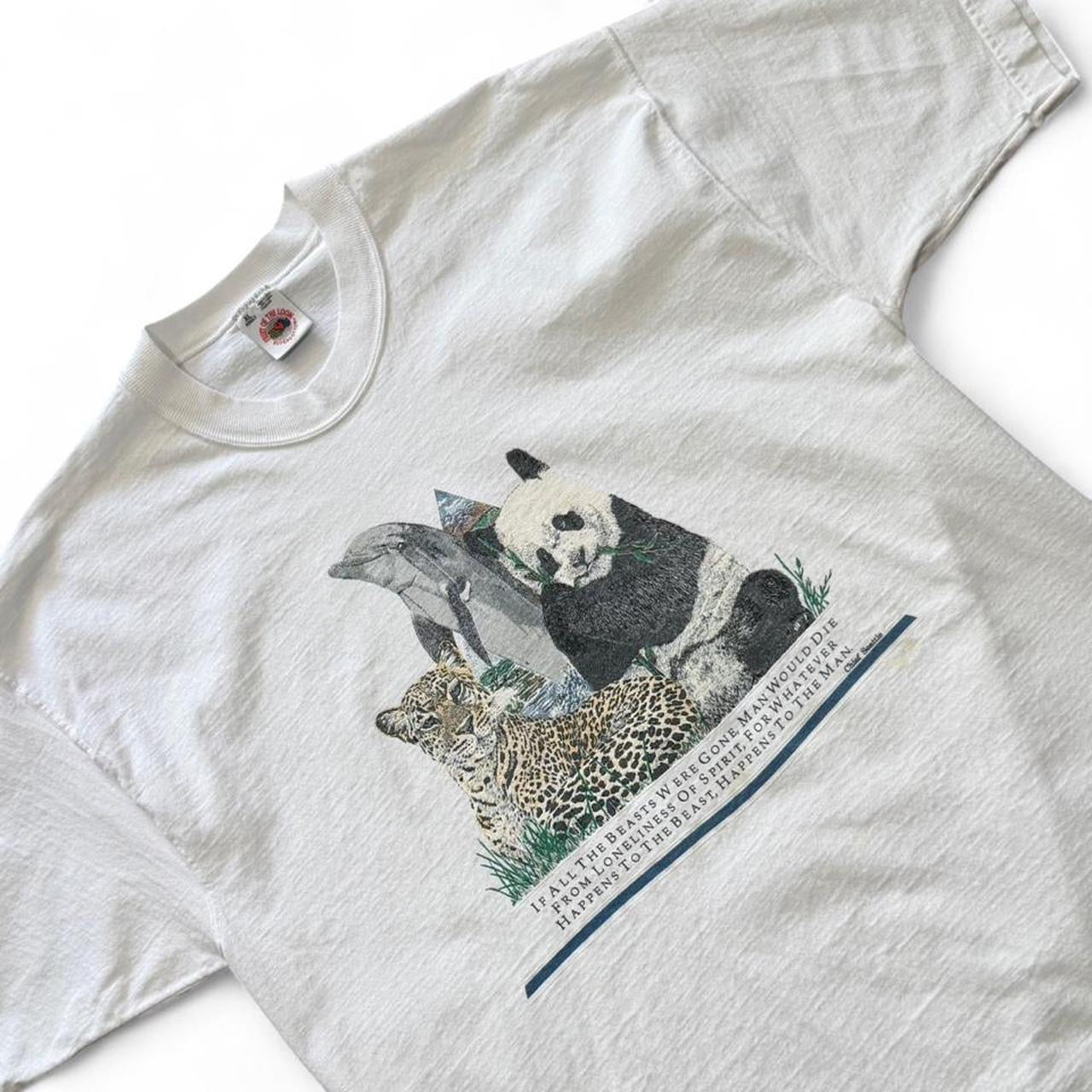 Vintage 90s Animals Nature Wilderness Wildlife Seattle Quote T-shirt