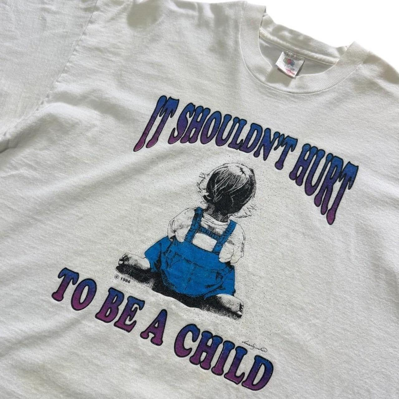 80s It Shouldnt Hurt To Be A Child Awareness Art Promo Graphic T-shirt