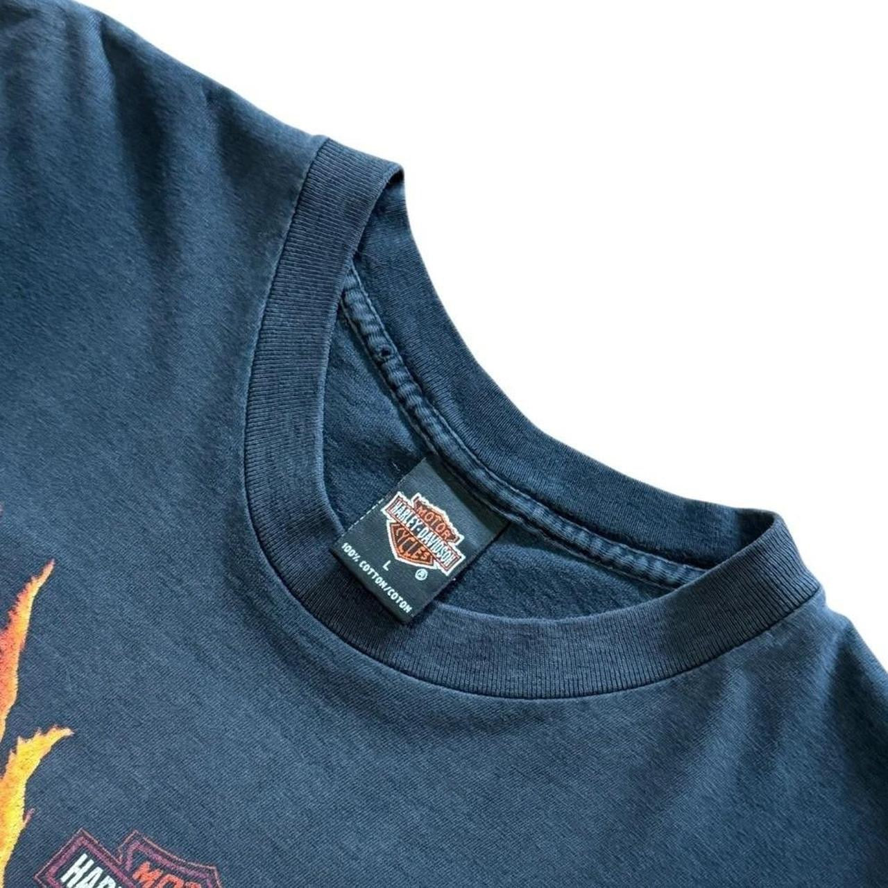 Vintage 90s Harley Davidson Alberta Canada Flame Eagle Biker Motorcycle T-shirt