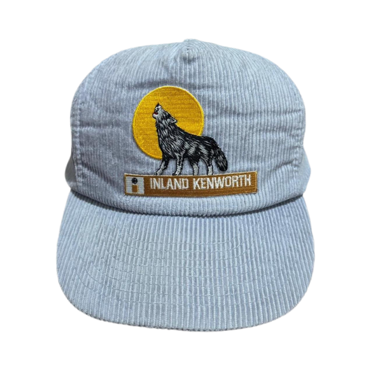 90s Inland Kenworth Grey Corduroy Wolf Graphic Snapback