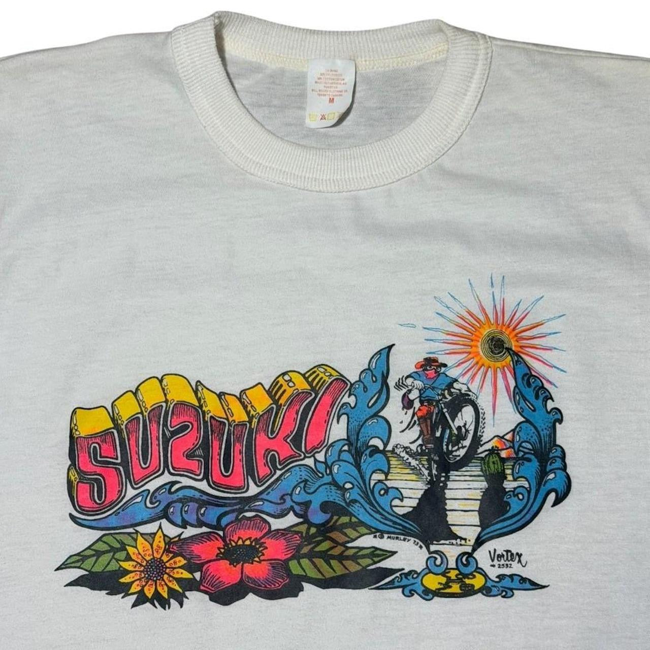 70s Suzuki Motorcycle Bandit Cowboy Pat Murley Surf Art Graphic T-shirt
