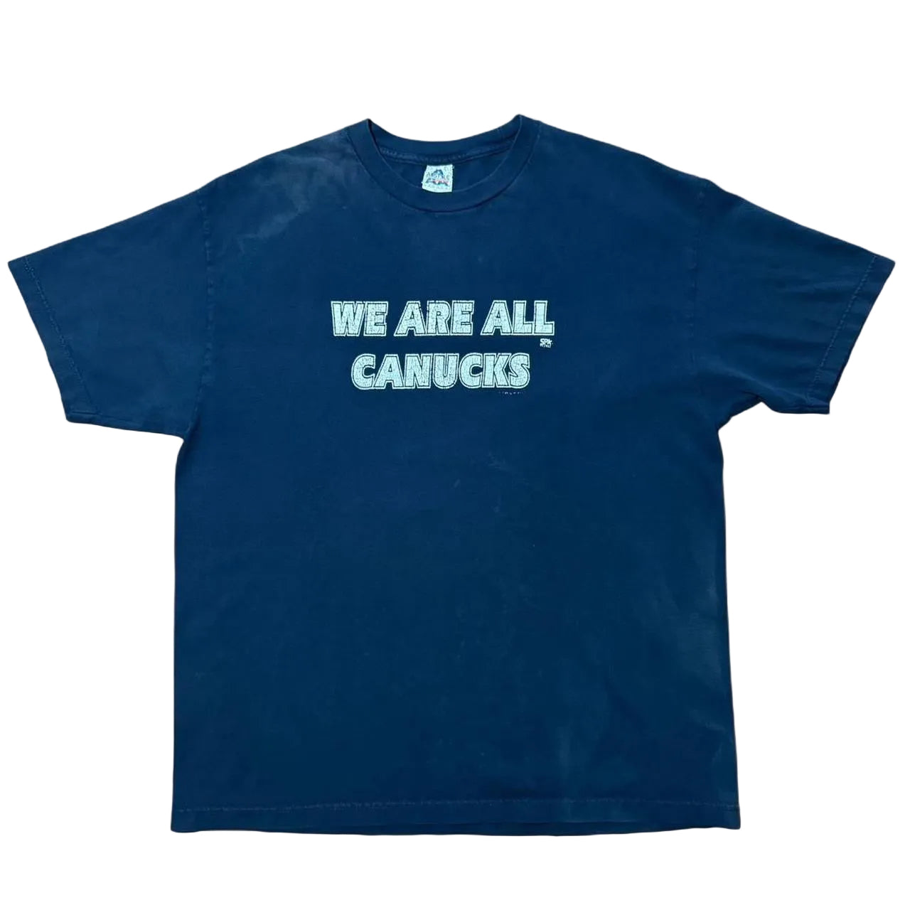 Vintage Y2K Vancouver Canucks NHL Hockey Faded Black/Navy T-shirt