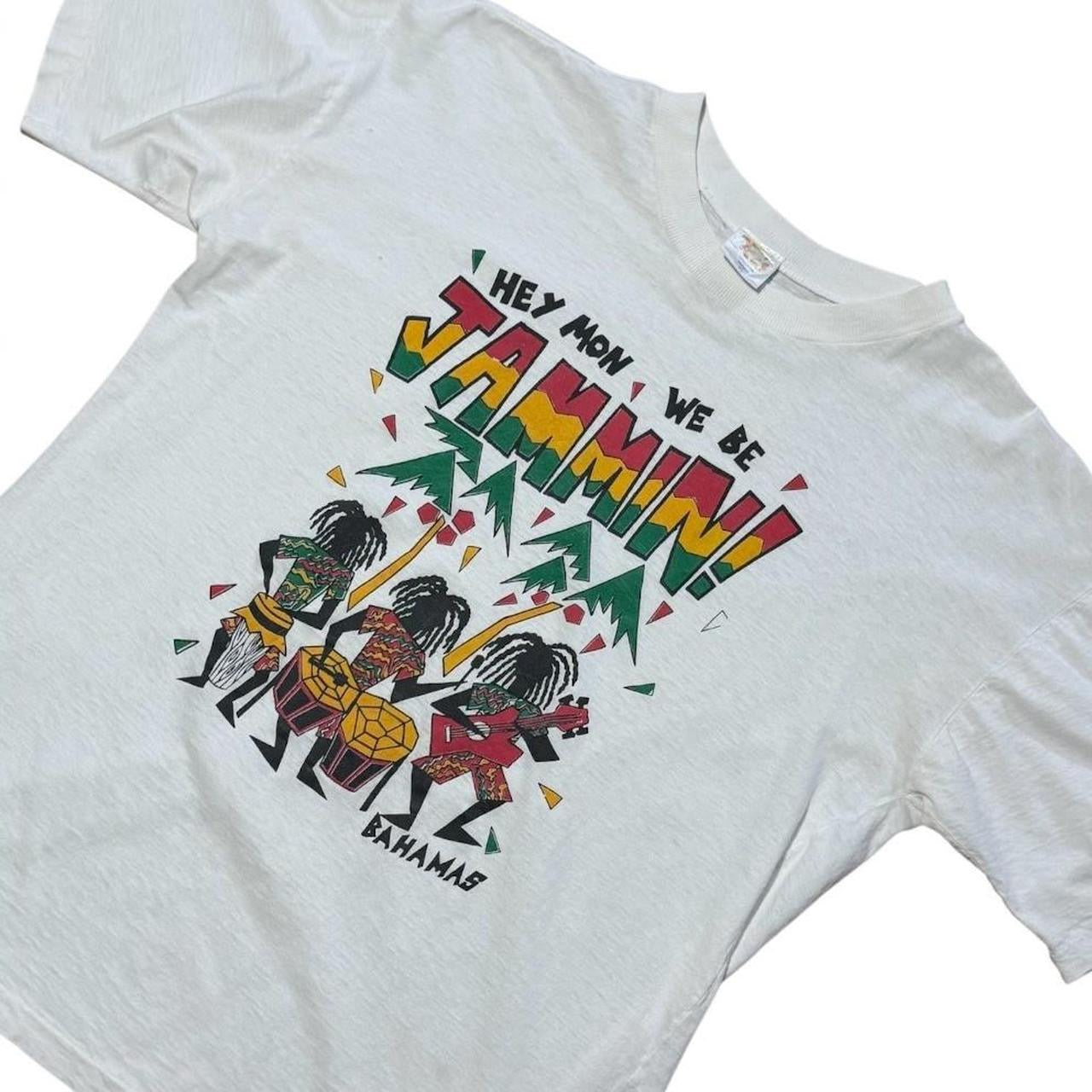 80s Bahamas Reggae Hey Mon We Be Jammin Souvenir Tourist Graphic T-Shirt