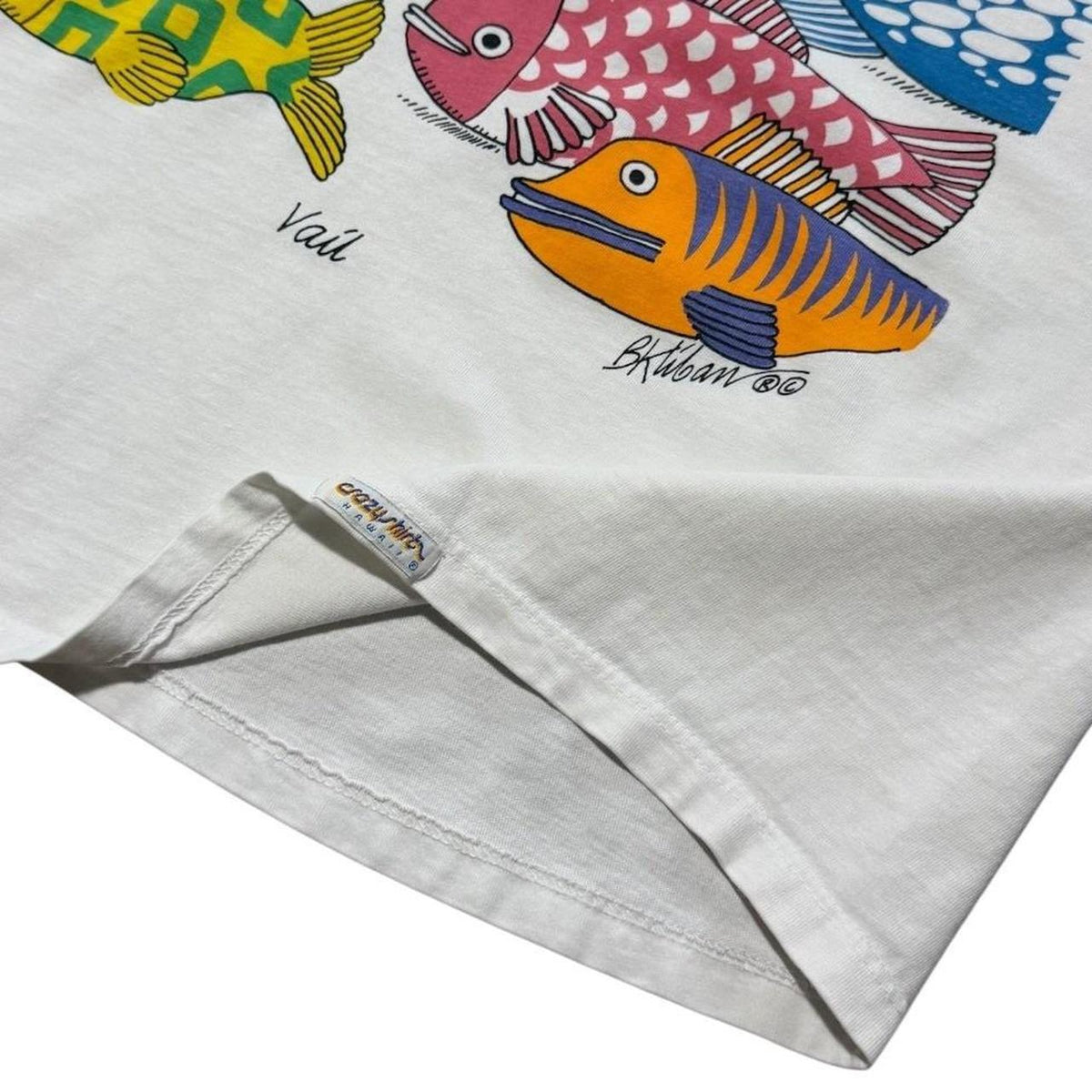 90s Crazy Shirts B. Kliban Cat So Many Fish Nature Art Graphic T-shirt