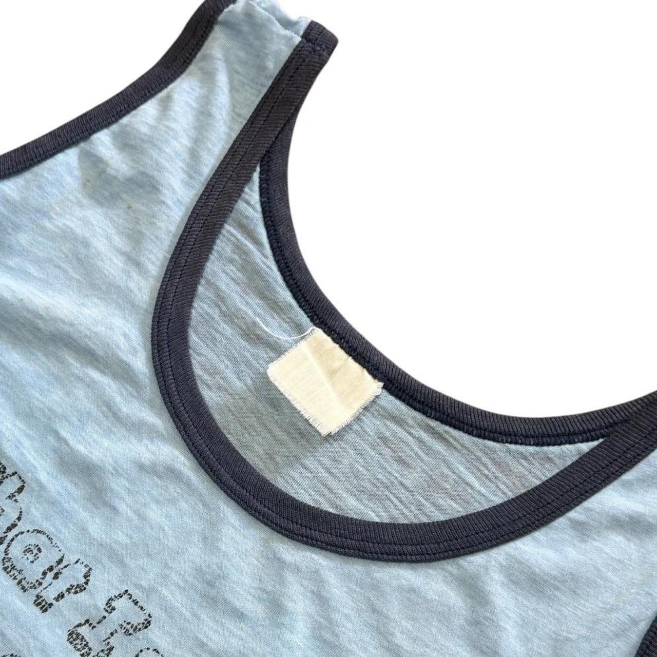 70s Baby Blue Funny Slogan Joke Novelty Quote Graphic Ringer Tank Top