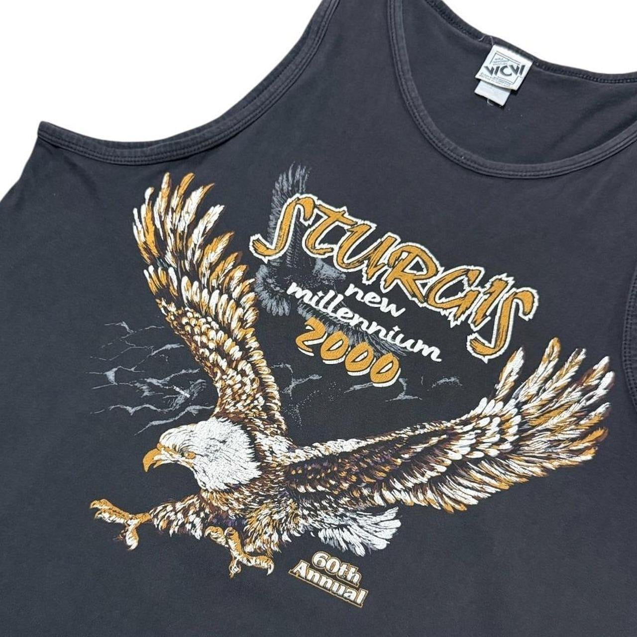 Y2K WCW Sturgis Annual Biker Rally USA Eagle Art Motorcycle Tank Shirt