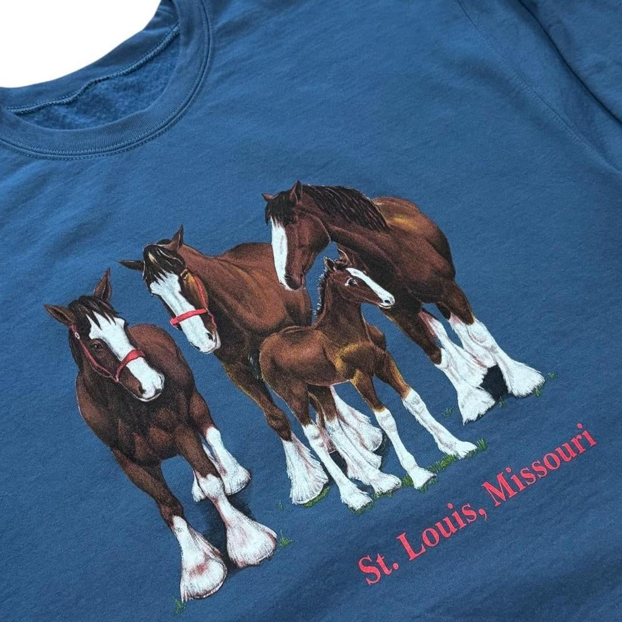 90s Clydesdale Horses Missouri Equestrian Animal Cowboy Crewneck Sweater