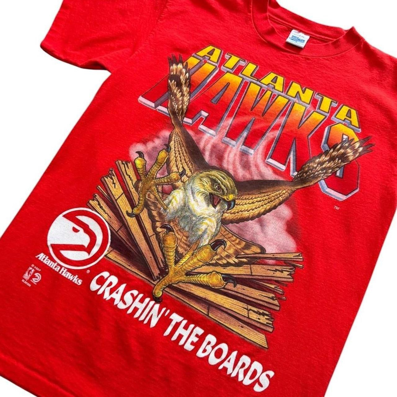 90s Atlanta Hawks Crashin The Board NBA Basketball Sport Graphic T-shirt