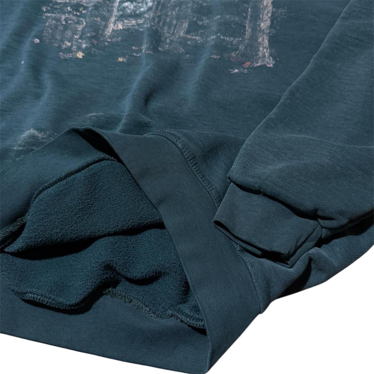 90s Northern Reflections Faded Nature Woods Graphic Crewneck Sweater