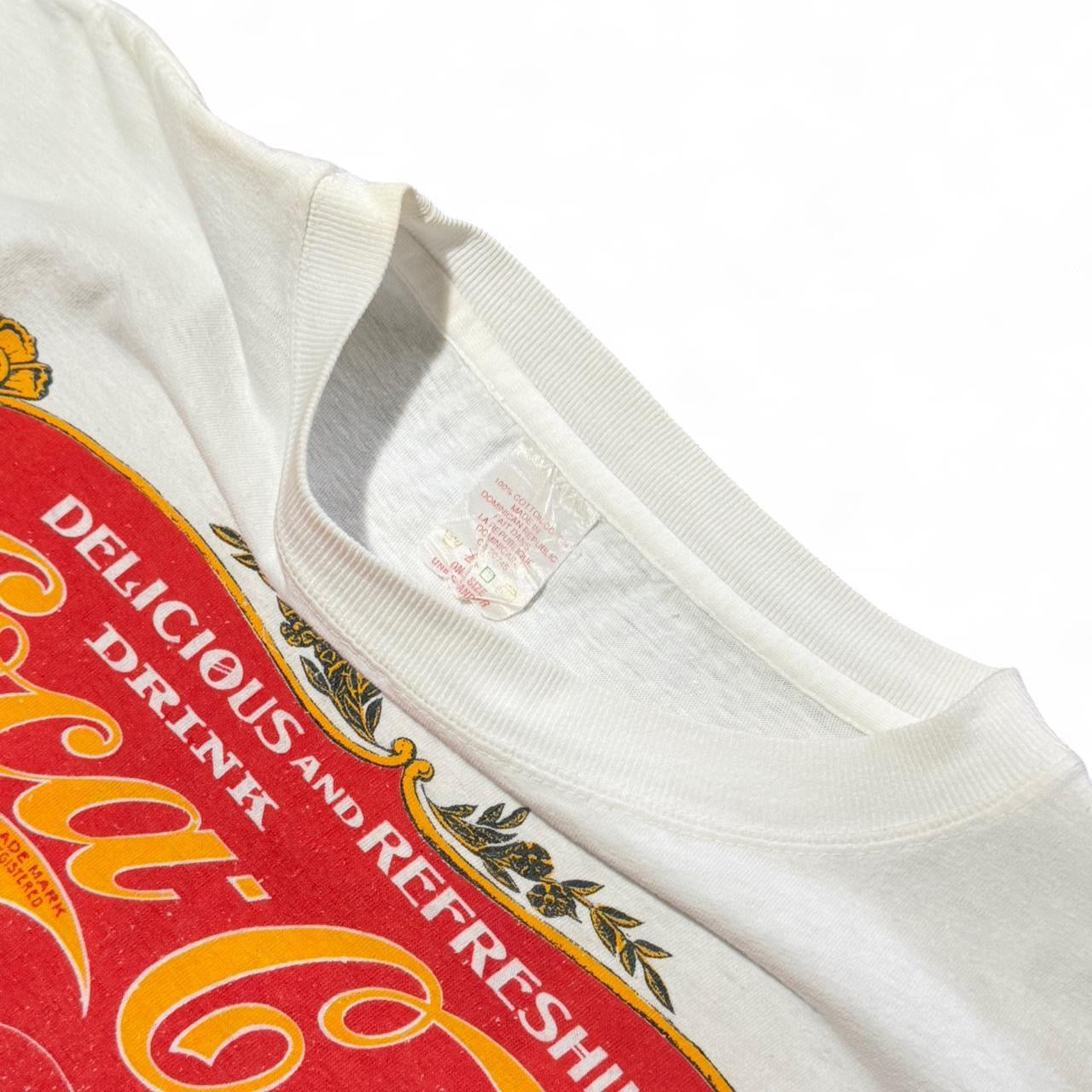 90s Coca-Cola Antique Graphic Soda Pop Logo Merch Tee