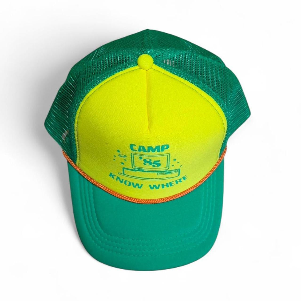 1985 Camp Know Where Computer Tech Retro Mesh Trucker Hat