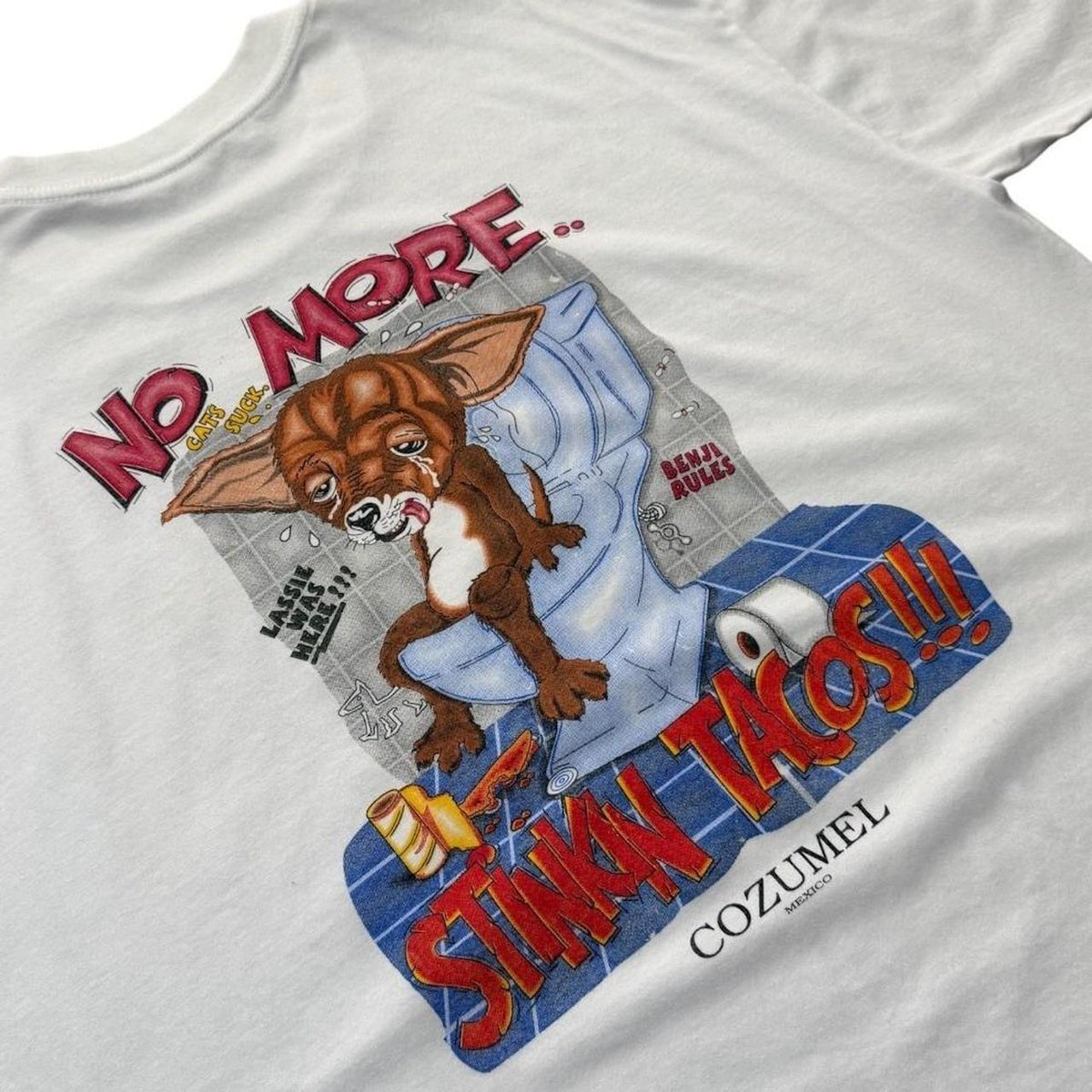 90s No More Stinkin Taco Bell Dog Chihuahua Funny Poop Joke T-shirt