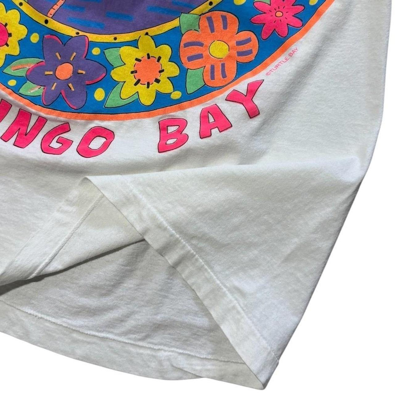 90s Flamingo Bay Puff Print Floral Hippie Nature Animal Graphic T-shirt