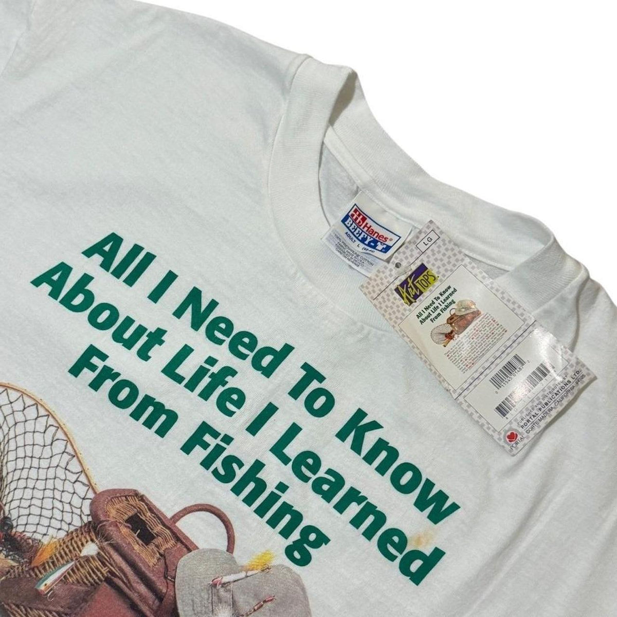 90s NWT Deadstock Sport Fishing Life Hobby Souvenir Art Graphic T-shirt
