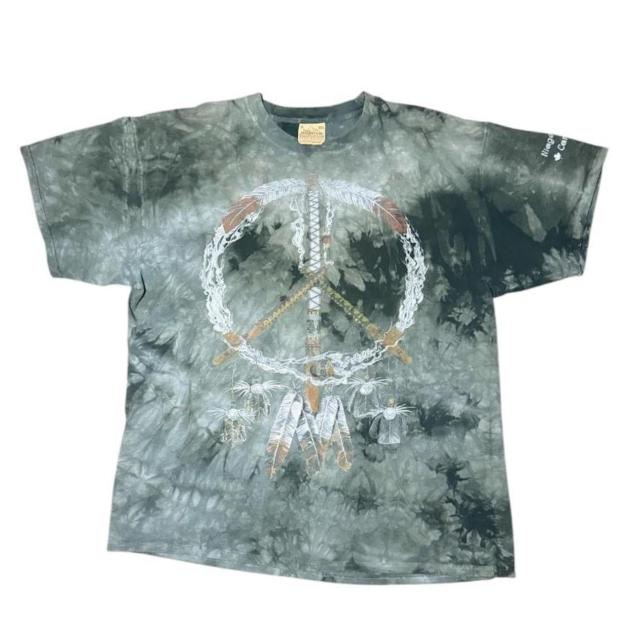 90s The Mountain Peace Pipe Dreamcatcher Feather Tie Dye Graphic T-Shirt