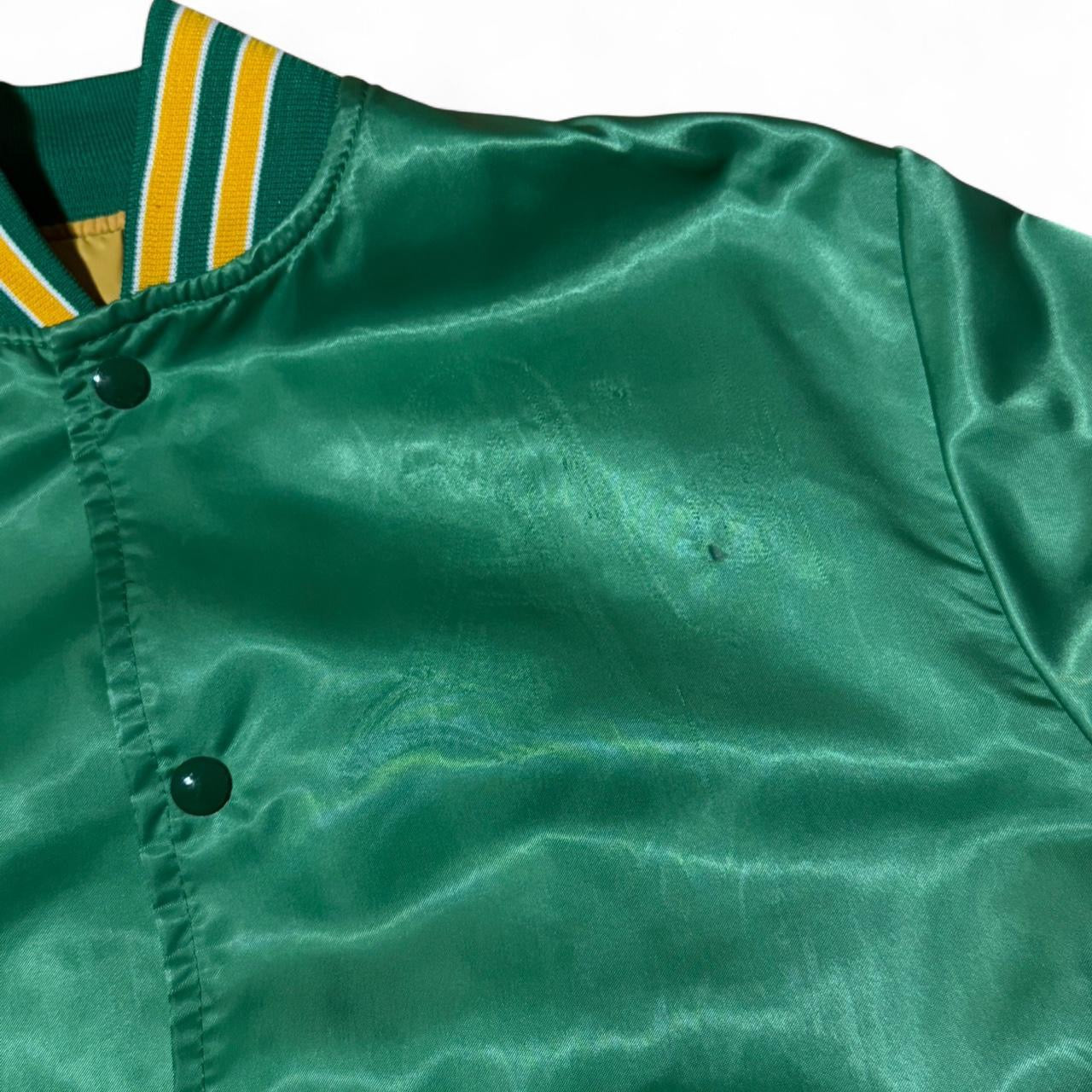 80s Oakland Athletics MLB Baseball Depatched Satin Bomber Jacket