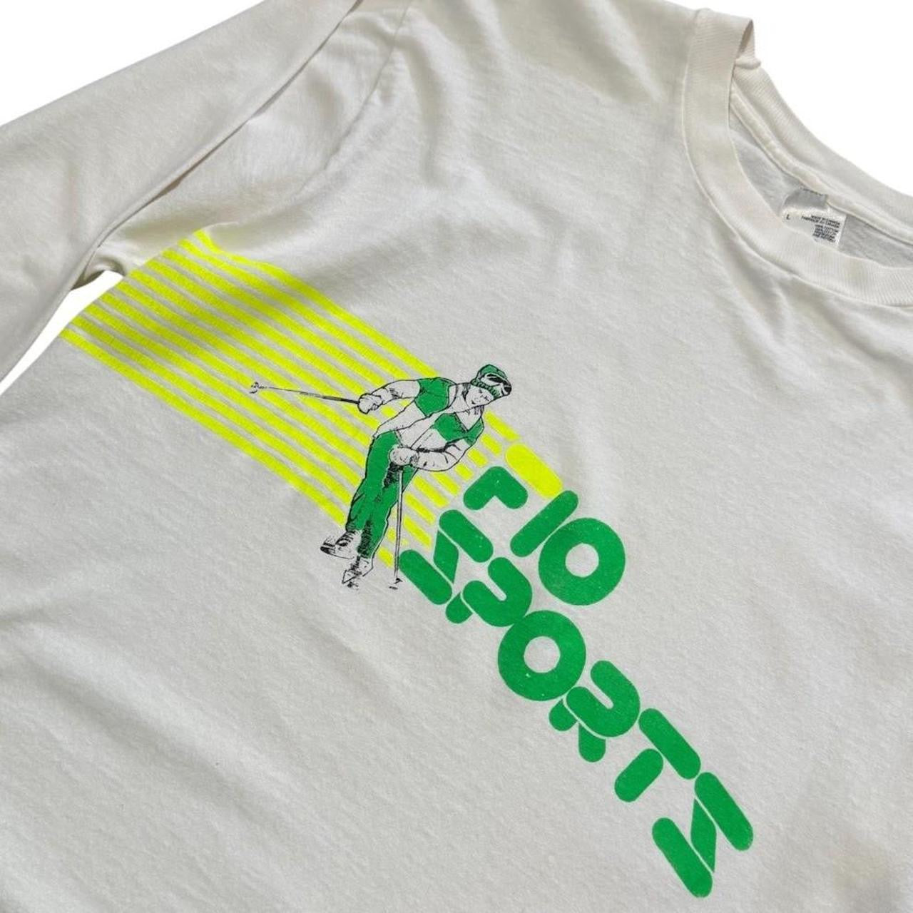 90s Fila Fio Sports Neon Gradient Ski Racquet Squash Long Sleeve Shirt