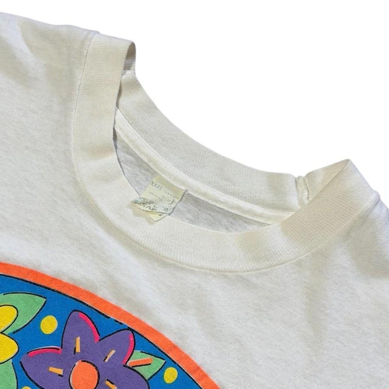 90s Flamingo Bay Puff Print Floral Hippie Nature Animal Graphic T-shirt