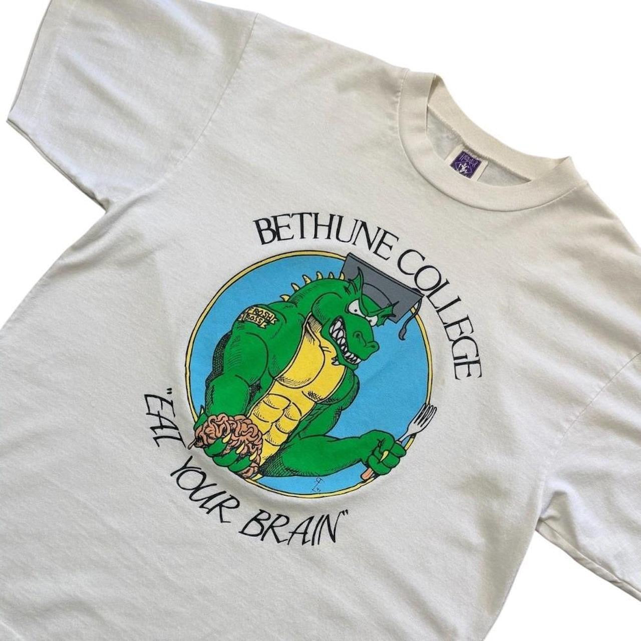 90s Bethune College Eat Your Brain Dinosaur Dragon Art Graphic T-shirt