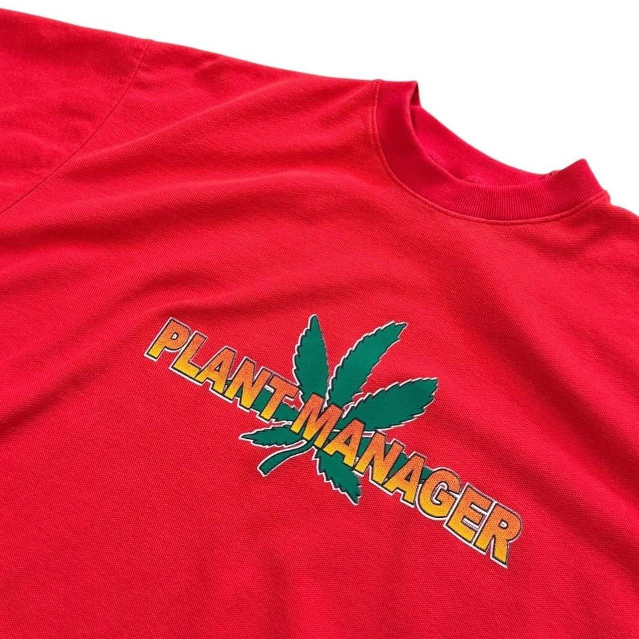 90s Plant Manager Weed Leaf Marijuana Stoner Graphic Jersey Knit T-Shirt