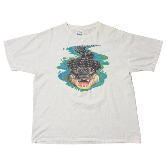 90s Alligator Human-i-Tees Nature Animal Gator Croc Art Graphic T-shirt